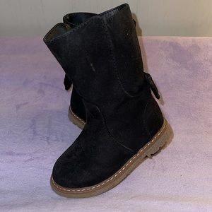 Mid calf black boots